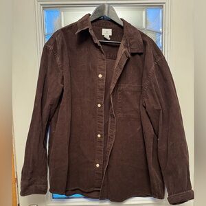 H&M Men's Chocolate Brown Corduroy Shirt